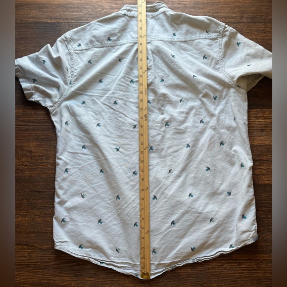 Men's VANS Shirt Gray Parrot Bird XL Pocket TIKI Beach Summer Skate Tropical - Picture 13 of 14